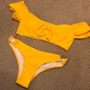 Brand New Yellow Off the Shoulder Bikini